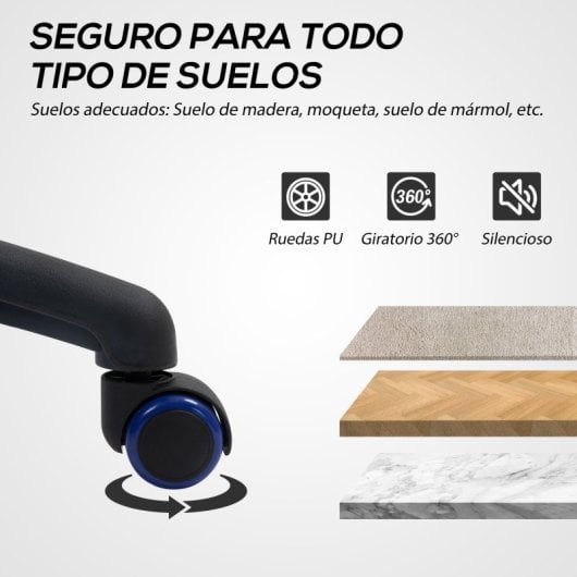 Homcom Silla Gamer Giratoria Tapizada En Pu Con Altura Ajustable Multicolor