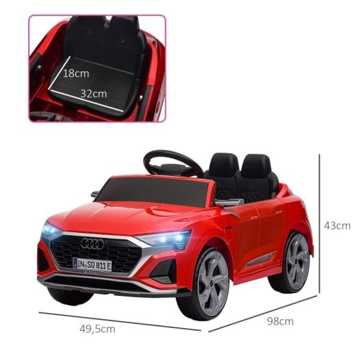 Aiyaplay Coche Eléctrico Para Niños De +3 Años Audi Q8 Etron Sportback Rojo