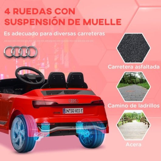 Aiyaplay Coche Eléctrico Para Niños De +3 Años Audi Q8 Etron Sportback Rojo