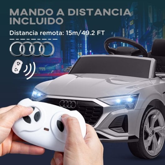 Aiyaplay Coche Eléctrico Para Niños De +3 Años Audi Q8 Etron Sportback Gris