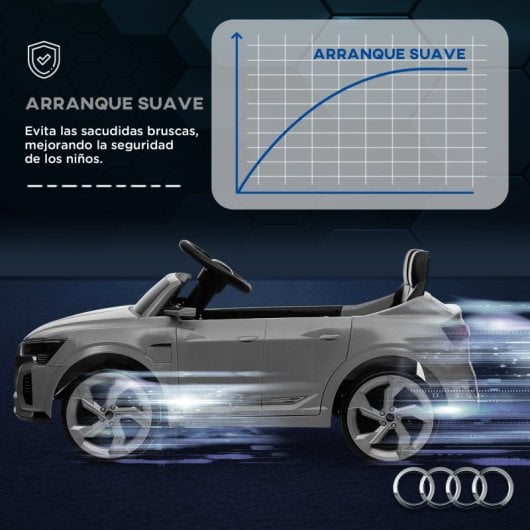 Aiyaplay Coche Eléctrico Para Niños De +3 Años Audi Q8 Etron Sportback Gris
