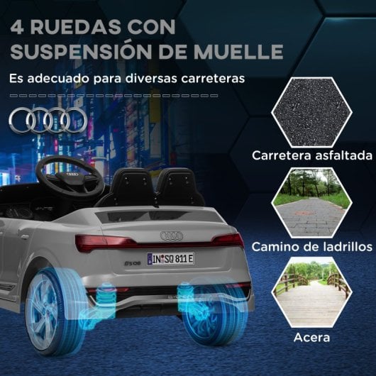 Aiyaplay Coche Eléctrico Para Niños De +3 Años Audi Q8 Etron Sportback Gris