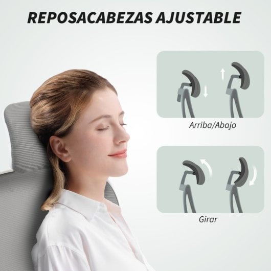 Homcom Silla De Oficina De Malla Con Reposacabezas Y Soporte Lumbar Ajustables