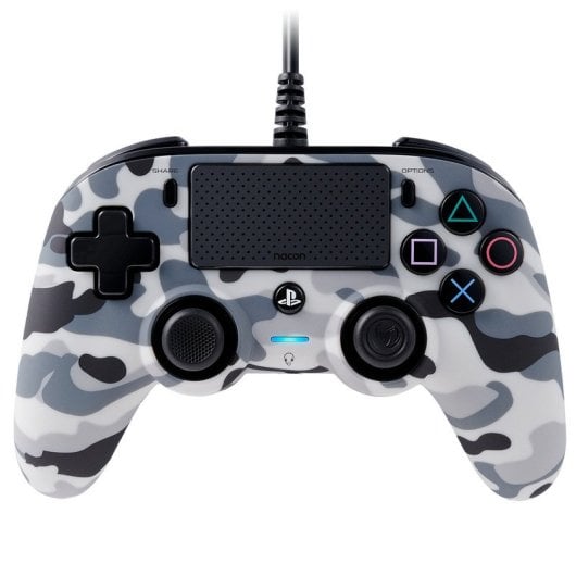 Nacon Compact Controller Mando con Cable Oficial PS4 Camuflaje Gris