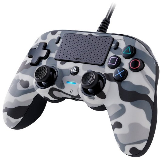 Nacon Compact Controller Mando con Cable Oficial PS4 Camuflaje Gris
