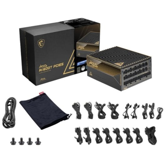 MSI MEG Ai1600T PCIE5 ATX 3.1 PCIe 5.1 1600W 80 Plus Titanium Modular