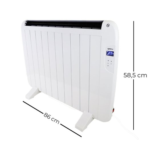 Radiatore Elettrico YOEVU 1500W 10 Elementi Comando Parete o Piede Alexa Google Home