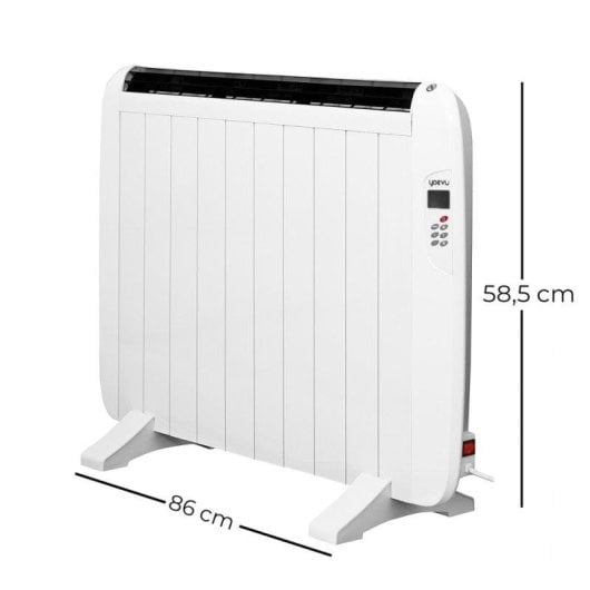 Yoevu Radiador Eléctrico Bajo Consumo 10 Elementos 1500W de Pared o Pie