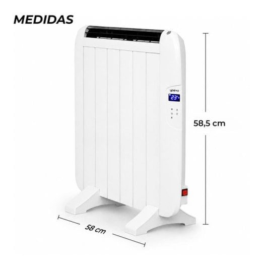 Radiateur Électrique Yoevu Radiateur Aluminio 900W 6 Éléments Montage Mural ou Pied