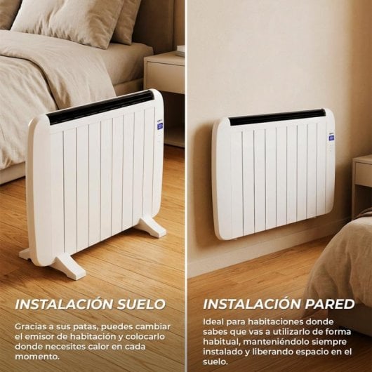 Radiateur Électrique Yoevu Radiateur Aluminio 900W 6 Éléments Montage Mural ou Pied