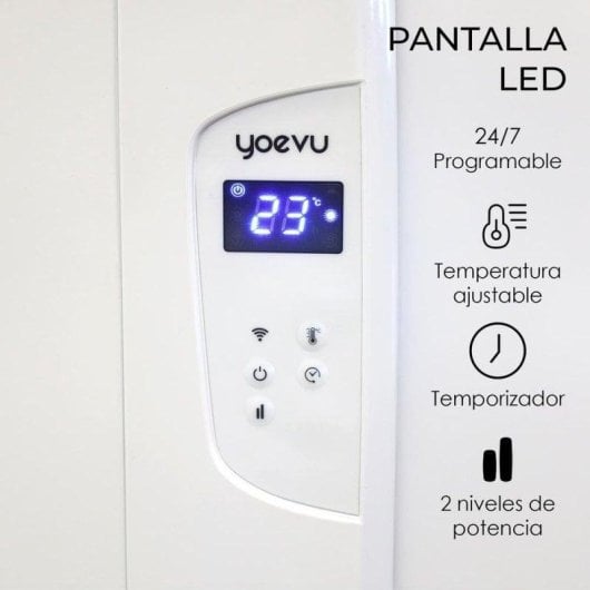Yoevu Radiador Eléctrico Bajo Consumo 4 Elementos 600W de Pared o Pie