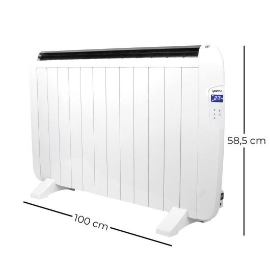 Yoevu Radiador Eléctrico Bajo Consumo 12 Elementos 2000W de Pared o Pie