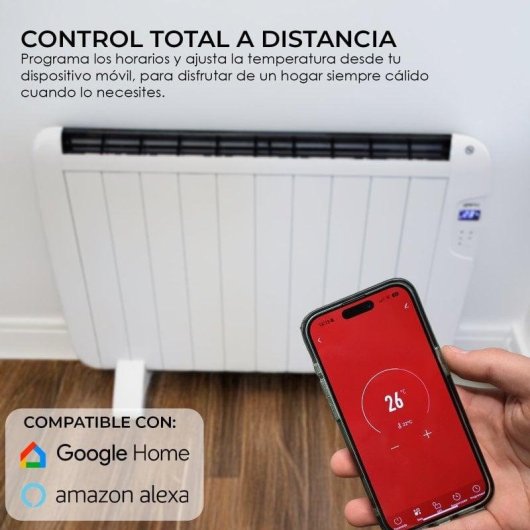 Yoevu Radiador Eléctrico Bajo Consumo 12 Elementos 2000W de Pared o Pie