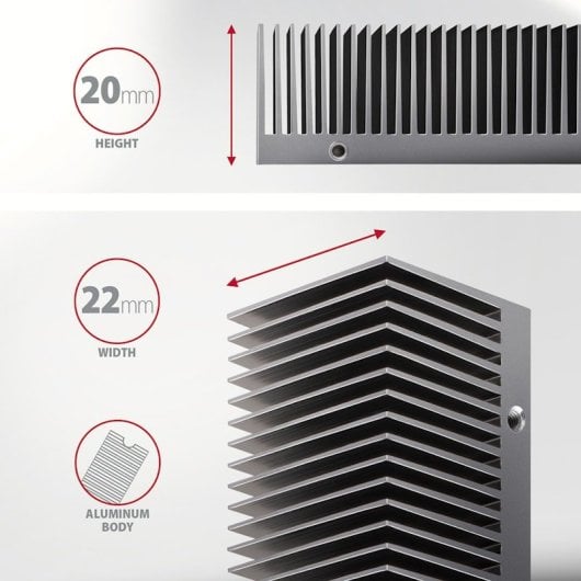 Axagon Clr-m2xt Kühlkörper – M.2 SSD, 80 mm SSD, Alu-Gehäuse, Höhe 24 mm