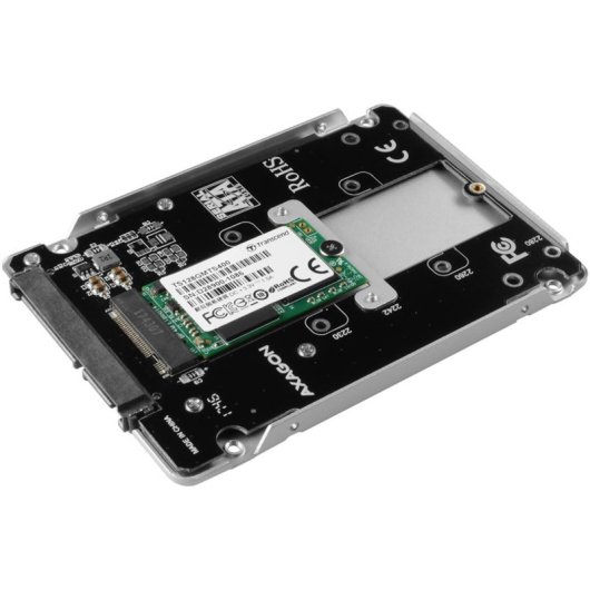 Axagon RSS-M2SD SATA 2.5" Custodia interna per SSD Ngff M.2, Alluminio Argento