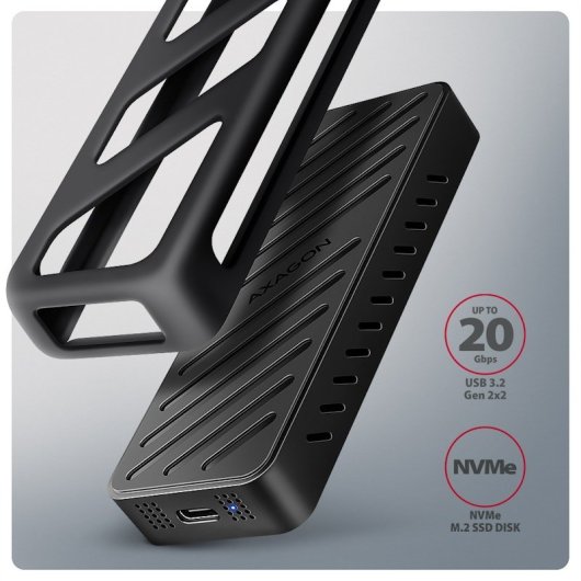 Axagon Eem2-20g Box Esterno Usb-C 20gbps - Box Blindato SSD M.2 Nvme