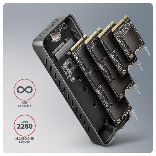 Axagon Eem2-20g Box Esterno Usb-C 20gbps - Box Blindato SSD M.2 Nvme