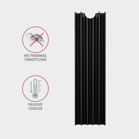Dissipatore di calore passivo Axagon Clr-m2l10 - SSD M.2, SSD da 80 mm, alluminio, cuscinetti termici in silicone, altezza 10 mm