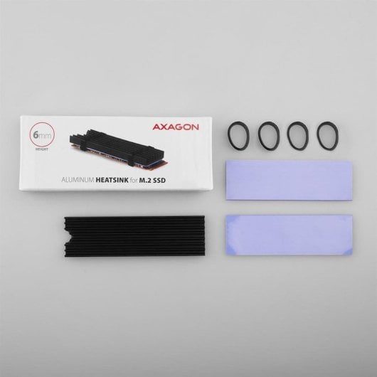 Axagon Clr-m2l6 Passiver Kühlkörper – M.2 SSD, 80 mm SSD, Alu, Silikon-Thermopads, Höhe 6 mm