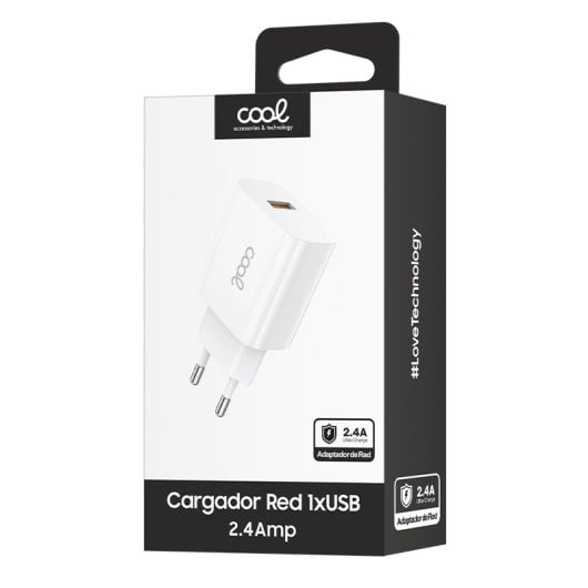 Cool Charger Netzwerkadapter Universal 1xUSB 12W 5V 2.4A Weiß