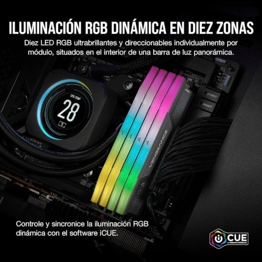 Corsair Vengeance RGB DDR5 6400MHz 32GB 2x16GB CL32 Dual AMD EXPO e memoria Intel XMP
