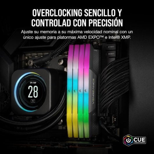 Corsair Vengeance RGB DDR5 6400MHz 32GB 2x16GB CL32 Dual AMD EXPO e memoria Intel XMP