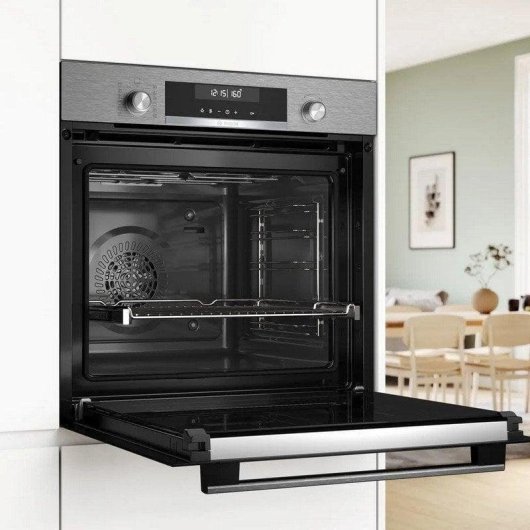 Horno Multifunción Bosch Serie 6 HBG578ES3 71L 60cm Pirolítico A+ Programas Automáticos Acero Inoxidable Negro