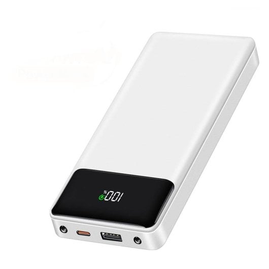 Vanwin Cdb-az Power Bank 20000 mAh USB-C/USB-A Micro Cabo Tela LED Branco