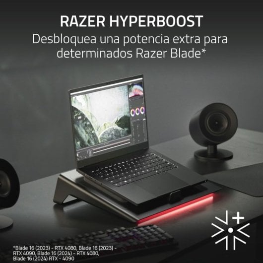 Razer Laptop Cooling Pad Base Refrigeração Inteligente RGB x3 USB Preto para Portáteis de 14-18"
