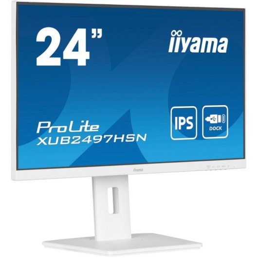 iiyama ProLite XUB2497HSN-W2 23,8" IPS FullHD 100Hz USB-C Dock Haut-parleurs Hauteur Réglable