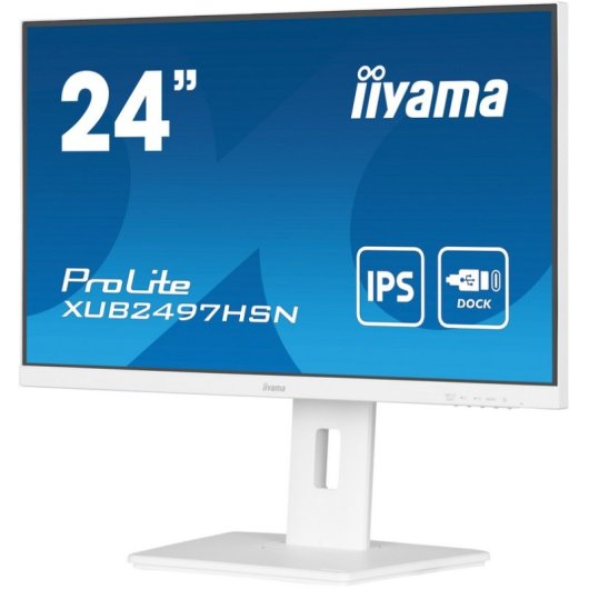 iiyama ProLite XUB2497HSN-W2 23,8" IPS FullHD 100Hz USB-C Dock Haut-parleurs Hauteur Réglable