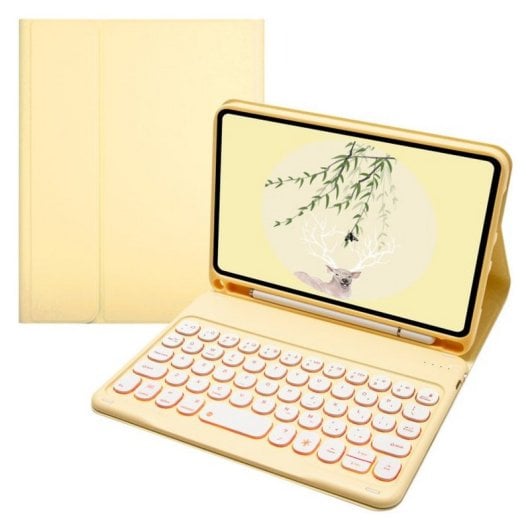 Royal Bailey TS006D Capa com Teclado Bluetooth Inglês QWERTY USA para iPad Mini 6 Amarelo