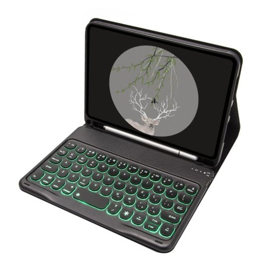 Royal Bailey TS006D Capa com Teclado Bluetooth Inglês QWERTY USA para iPad Mini 6 Preto