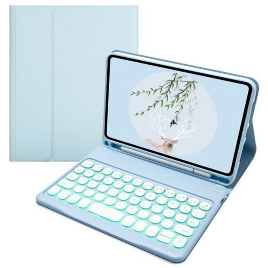 Royal Bailey TS006D Capa com Teclado Bluetooth Inglês QWERTY USA para iPad Mini 6 Azul