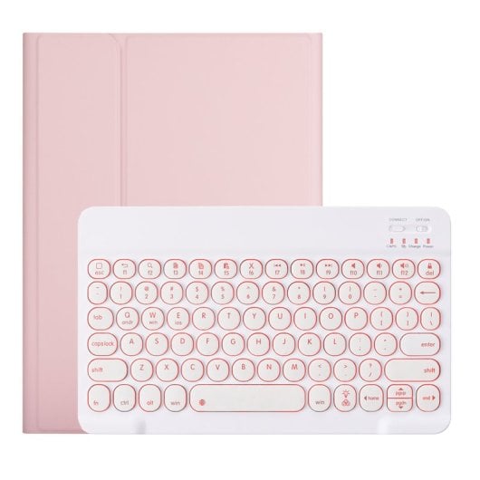 Royal Bailey YM97D Capa com Teclado Bluetooth Inglés USA para iPad 2017-2018/Pro 9.7/Air 2/Air Rosa