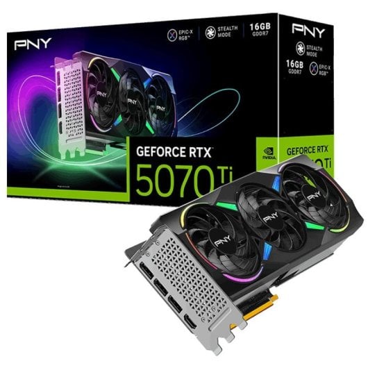 PNY GeForce RTX 5070 Ti ARGB Overclocked Triple Fan 16GB GDDR7 DLSS4
