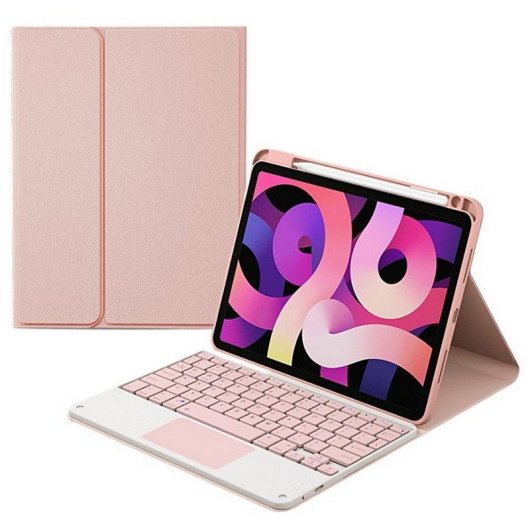 Royal Bailey HK109C Capa Teclado Bluetooth para iPad Air 4 (2020) 10.9/Pro 11 (2021/2020/2018) Rosa