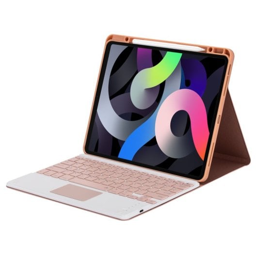 Royal Bailey HK132C Capa com Teclado Bluetooth para iPad Pro 12.9 (2021/2020/2018) Rosa