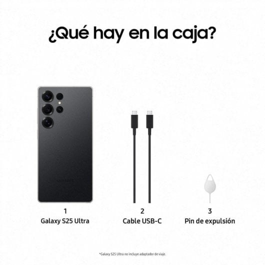 Samsung Galaxy S25 Ultra Smartphone con IA 256GB Batería 5.000mAh Titanio Negro Versión Importada EU