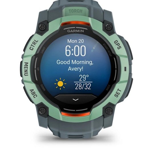 Garmin Instinct 3 50mm AMOLED Reloj Smartwatch Deportivo GPS 10ATM Verde con Correa Gris