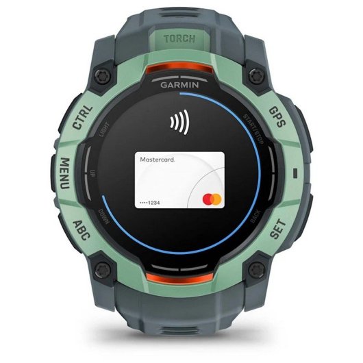 Garmin Instinct 3 50mm AMOLED Reloj Smartwatch Deportivo GPS 10ATM Verde con Correa Gris