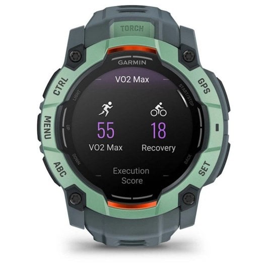 Garmin Instinct 3 50mm AMOLED Reloj Smartwatch Deportivo GPS 10ATM Verde con Correa Gris