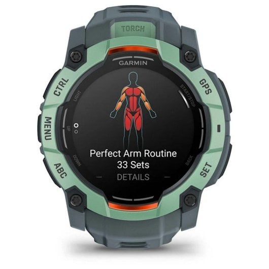 Garmin Instinct 3 50mm AMOLED Reloj Smartwatch Deportivo GPS 10ATM Verde con Correa Gris