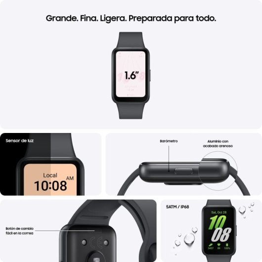 Samsung Pack Galaxy A55 5G 8/256GB Azul Claro Libre + Galaxy Fit3 Gris Smart Band Batería 13 Días