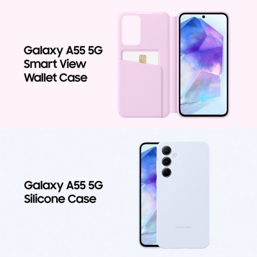 Samsung Pack Galaxy A55 5G 8/256GB Azul Claro Libre + Galaxy Fit3 Gris Smart Band Batería 13 Días