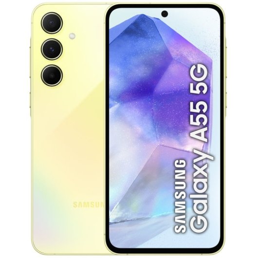 Samsung Pack Galaxy A55 5G 8/256GB Amarillo Libre + Galaxy Fit3 Gris Smart Band Batería 13 Días