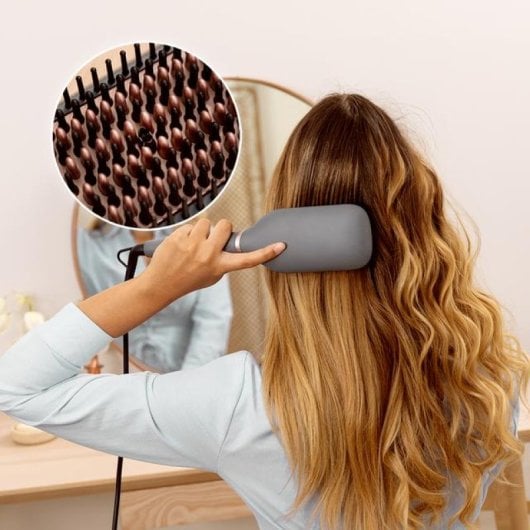 Cecotec InstantCare SquareBrush Brosse soufflante à air chaud À chaleur Bronze, Gris