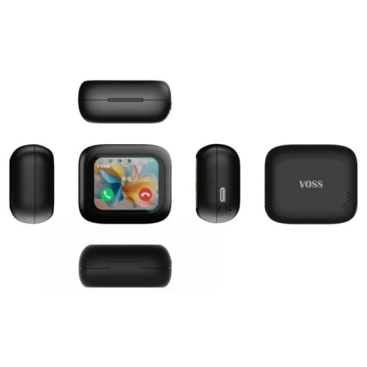 Auriculares Acer VOOS-VS100 inalámbricos Bluetooth 5.4 con micrófono y estuche con pantalla negros