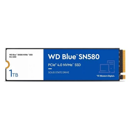 WD Blue SN580 1TB SSD 4150MB/s NVMe PCIe 4.0 M.2 Gen4 16GT/s Bulk