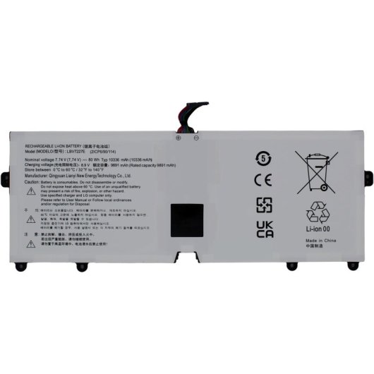 Batteria Voltistar 7,74 V 80 Wh per laptop LG Gram 17Z970-K.AA55A8 LBV7227E